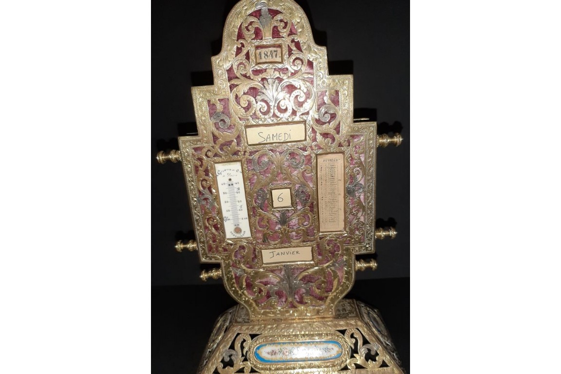 Desk calendar and mail holder, Alfonse Giroux, Second Empire
