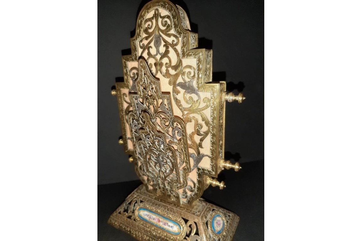 Desk calendar and mail holder, Alfonse Giroux, Second Empire