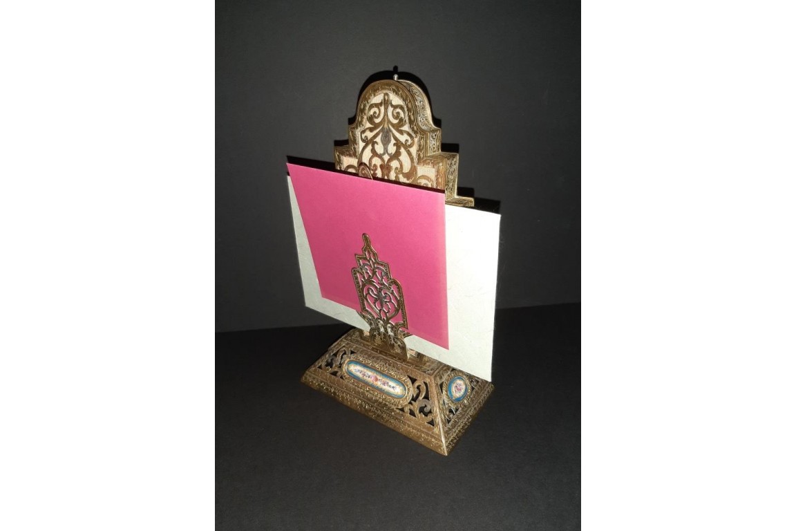 Porte-courrier calendrier de bureau, Alfonse Giroux, Second Empire