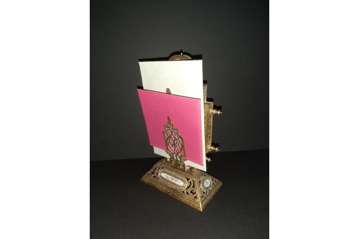 Desk calendar and mail holder, Alfonse Giroux, Second Empire