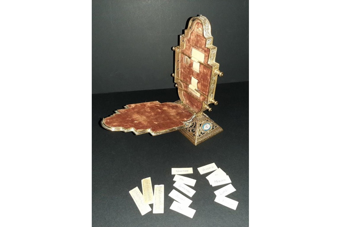 Desk calendar and mail holder, Alfonse Giroux, Second Empire