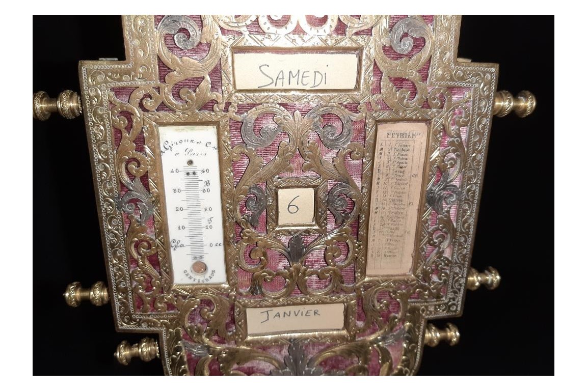 Porte-courrier calendrier de bureau, Alfonse Giroux, Second Empire