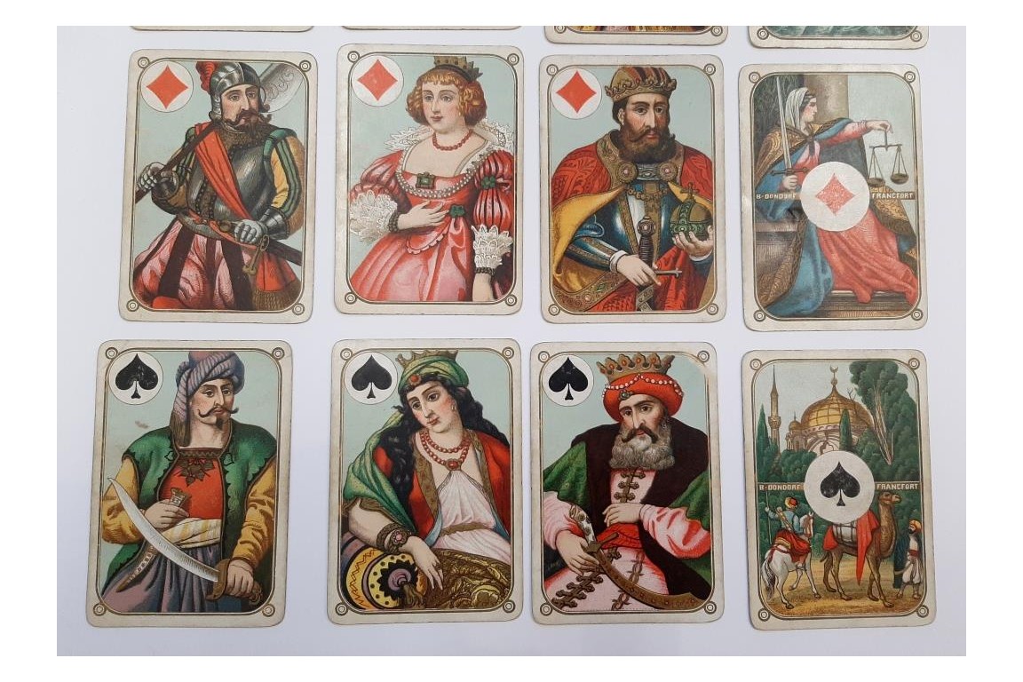 Les quatre continents, jeu de cartes, 1880-1906