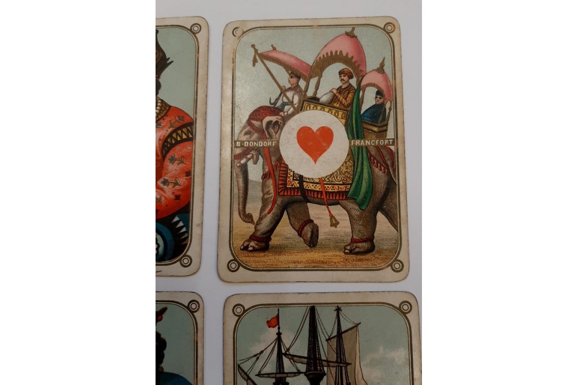 Les quatre continents, jeu de cartes, 1880-1906