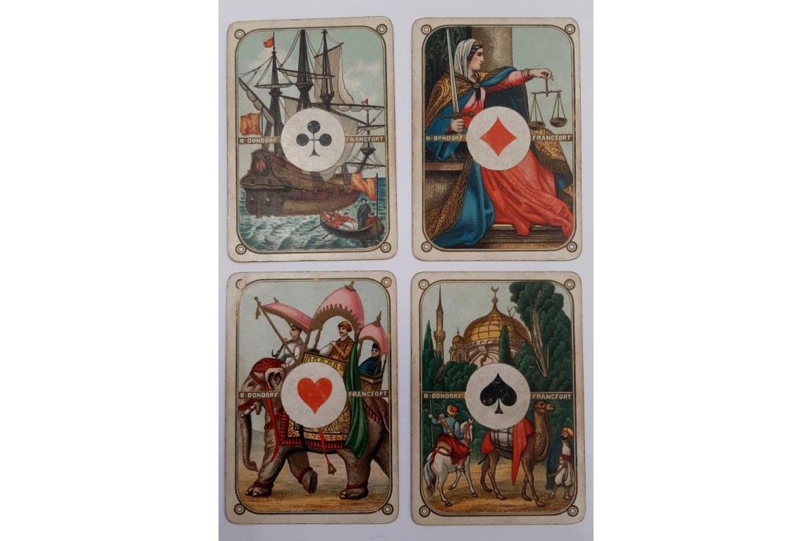 Les quatre continents, jeu de cartes, 1880-1906