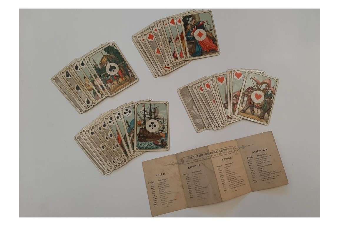 Les quatre continents, jeu de cartes, 1880-1906