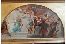 Bal et concert, tableaux vers 1860