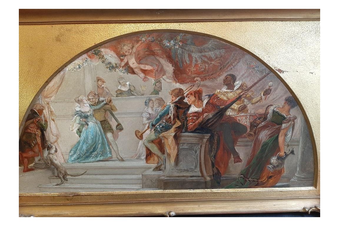 Bal et concert, tableaux vers 1860