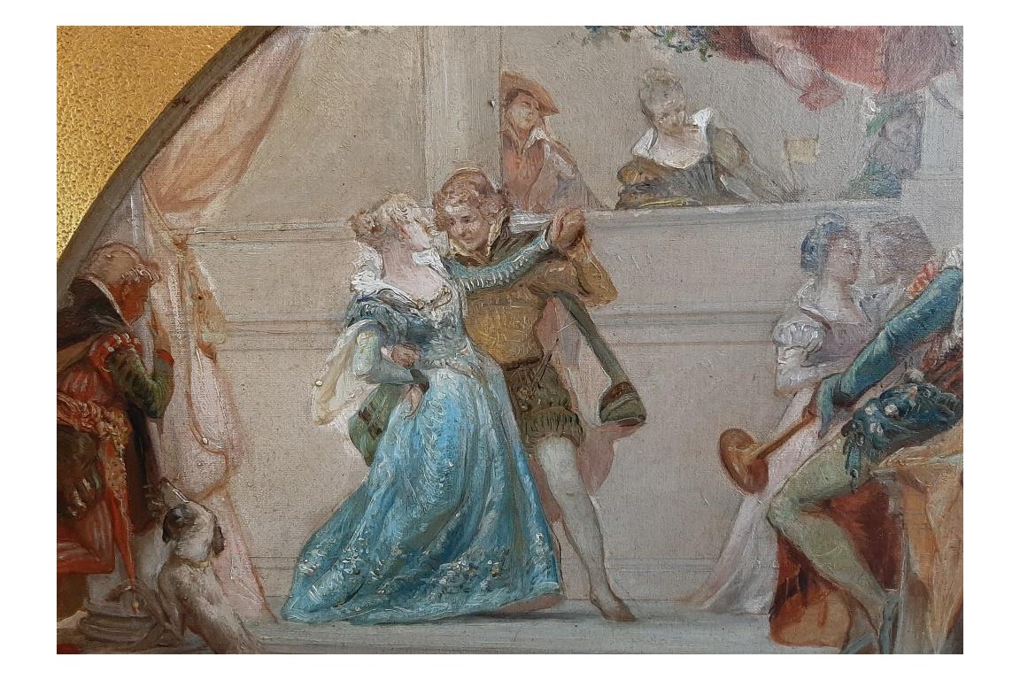 Bal et concert, tableaux vers 1860