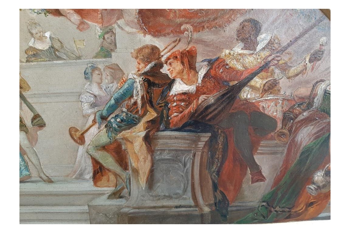 Bal et concert, tableaux vers 1860