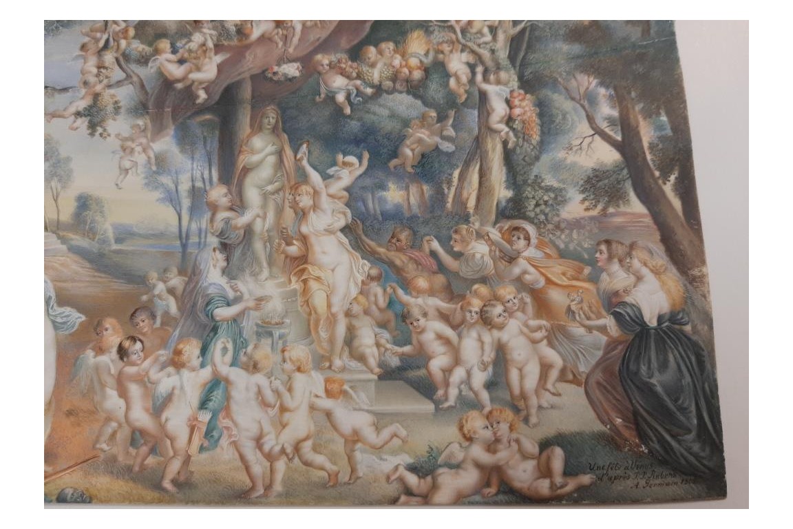 La fête de Vénus d'après Rubens, miniature de Germain, 1805