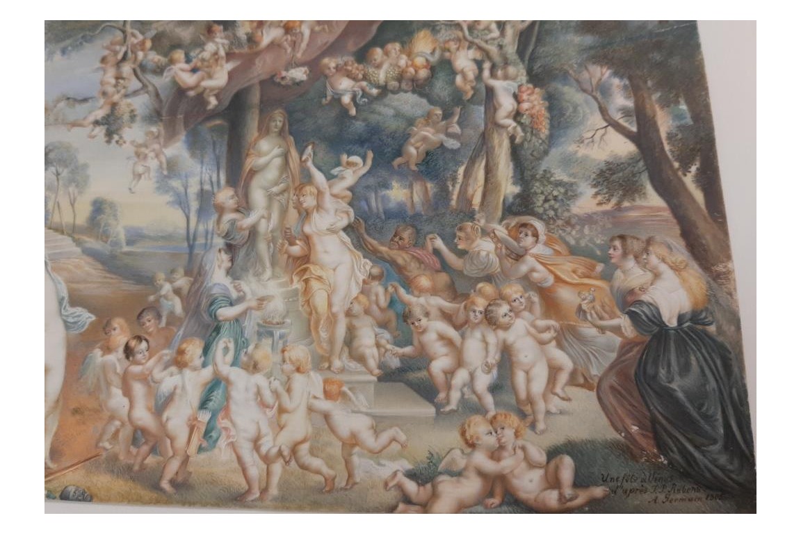 La fête de Vénus d'après Rubens, miniature de Germain, 1805