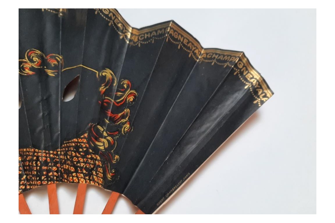 Ayala, mask fan for champagne, circa 1925-30