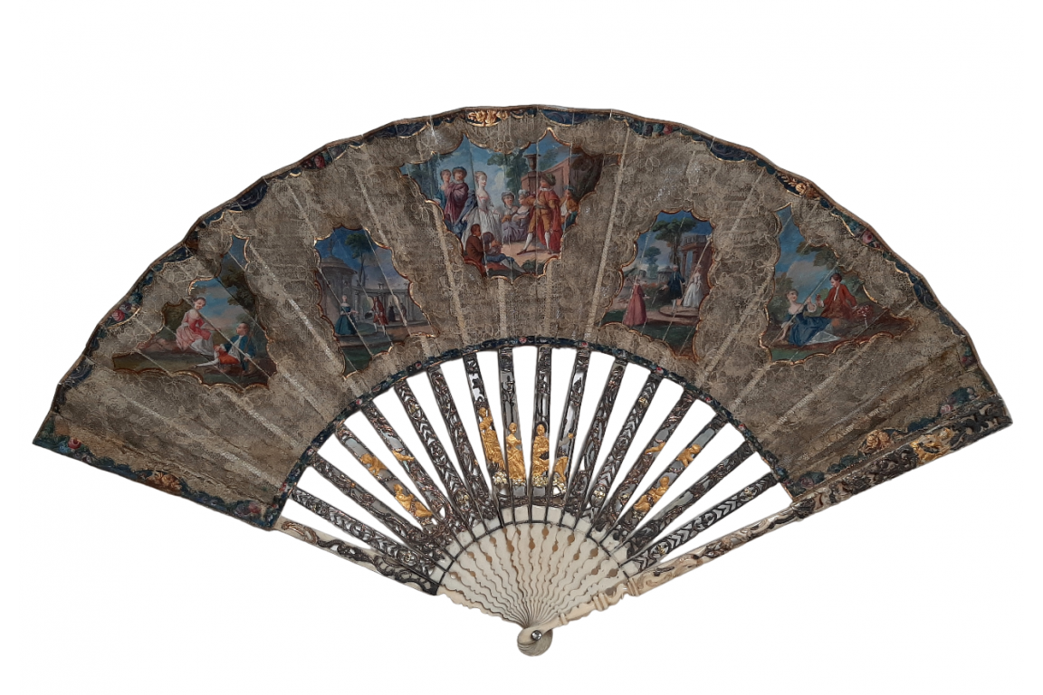 Gallant entertainment,  fan circa 1770