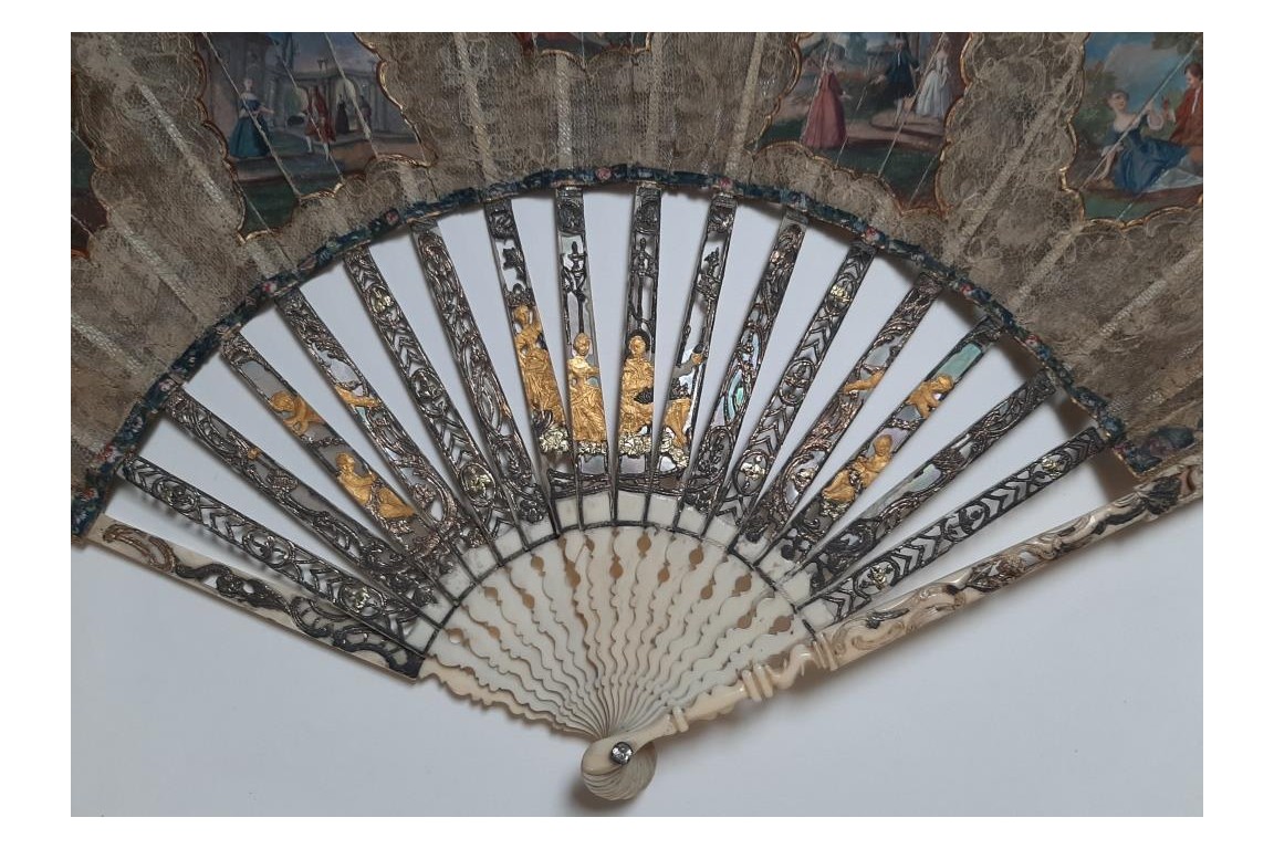 Gallant entertainment,  fan circa 1770