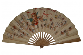 Love revealed by Spanish cards, fan circa 1880-90