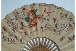 Love revealed by Spanish cards, fan circa 1880-90