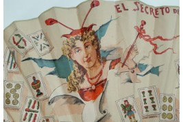 Love revealed by Spanish cards, fan circa 1880-90