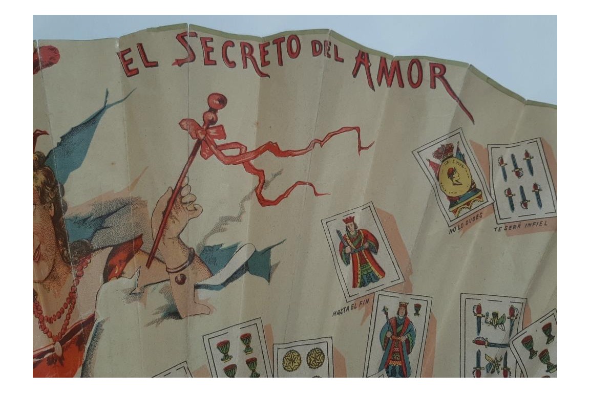 Love revealed by Spanish cards, fan circa 1880-90