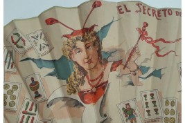 Love revealed by Spanish cards, fan circa 1880-90