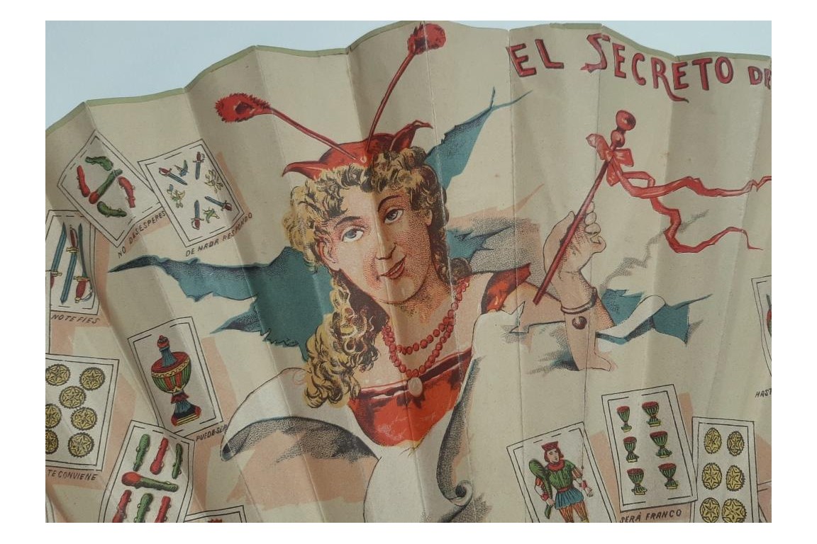 L'amour révélé par les cartes espagnoles, éventail vers 1880-90