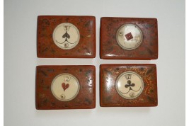 Boites à jetons pour jeu de quadrille, milieu XVIIIème siècle