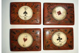 Boites à jetons pour jeu de quadrille, milieu XVIIIème siècle