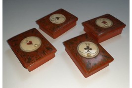 Boites à jetons pour jeu de quadrille, milieu XVIIIème siècle
