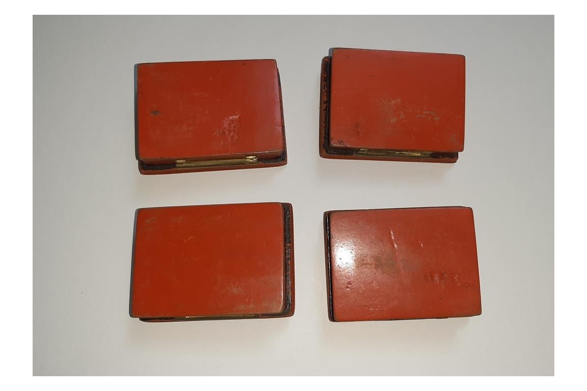 Token boxes for quadrille game, mid-18th century