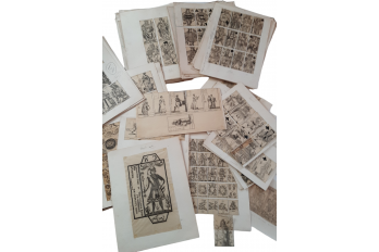 Playing cards, by Henry-René d'Allemagne. Tracing papers, circa 1905