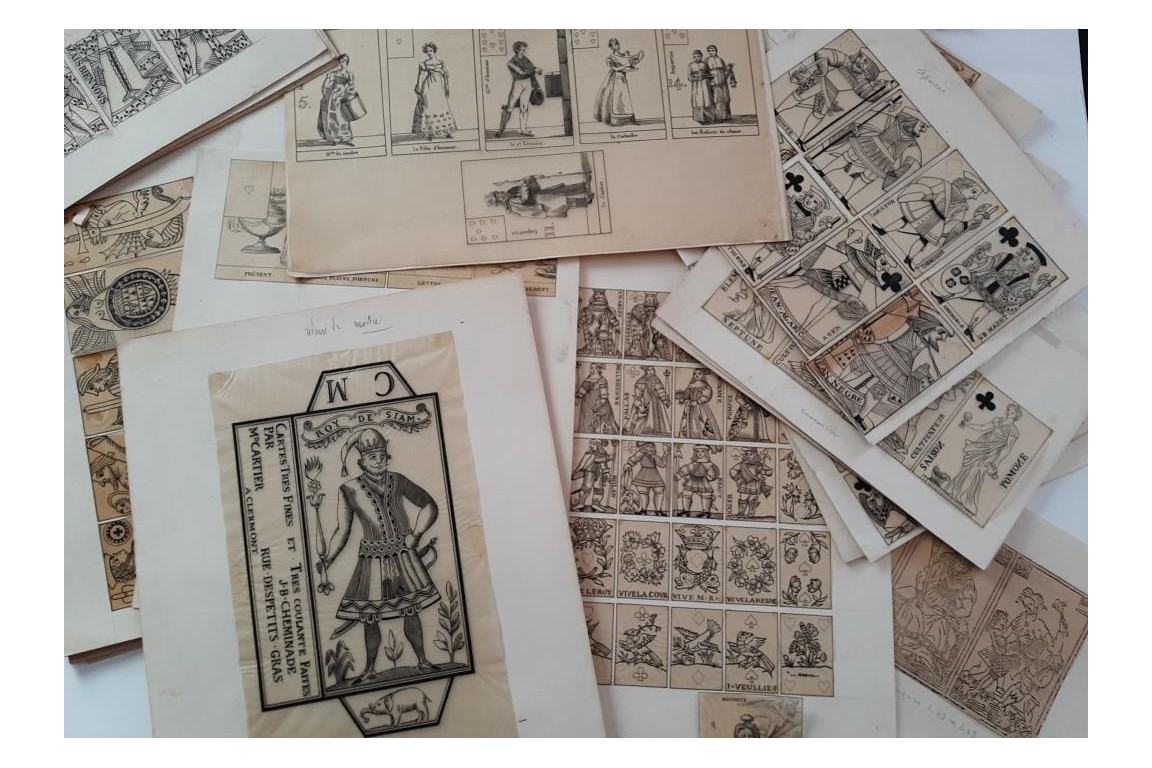 Playing cards, by Henry-René d'Allemagne. Tracing papers, circa 1905