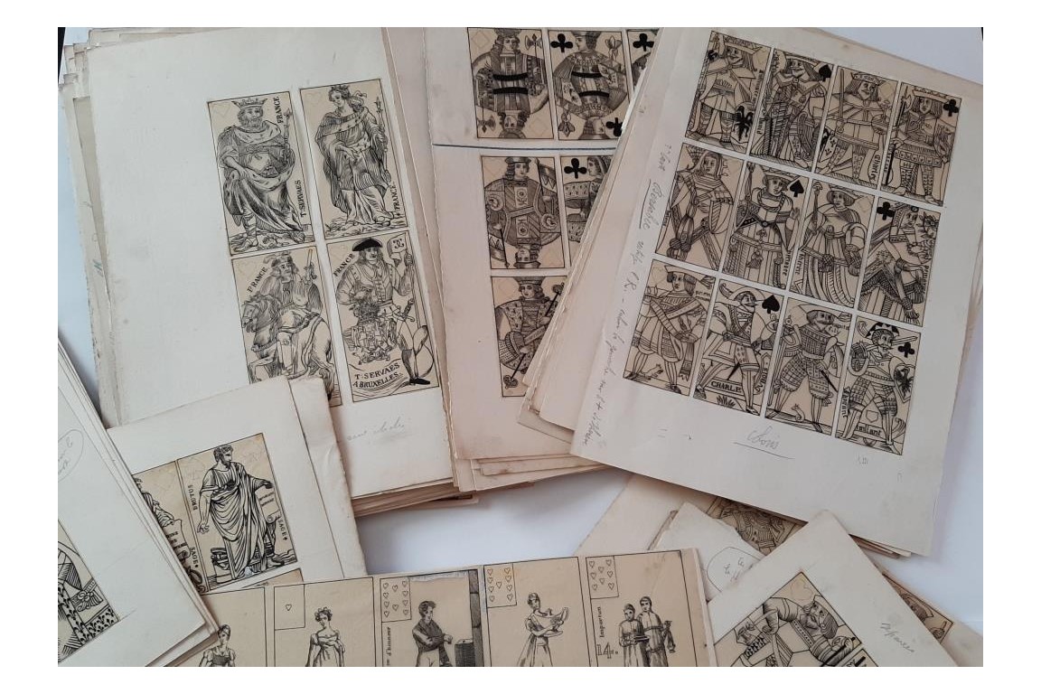 Playing cards, by Henry-René d'Allemagne. Tracing papers, circa 1905