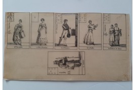 Playing cards, by Henry-René d'Allemagne. Tracing papers, circa 1905