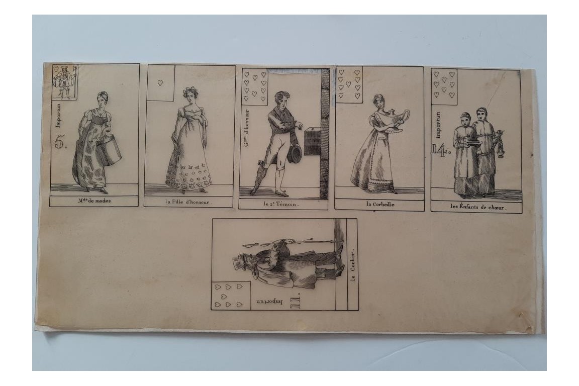 Playing cards, by Henry-René d'Allemagne. Tracing papers, circa 1905