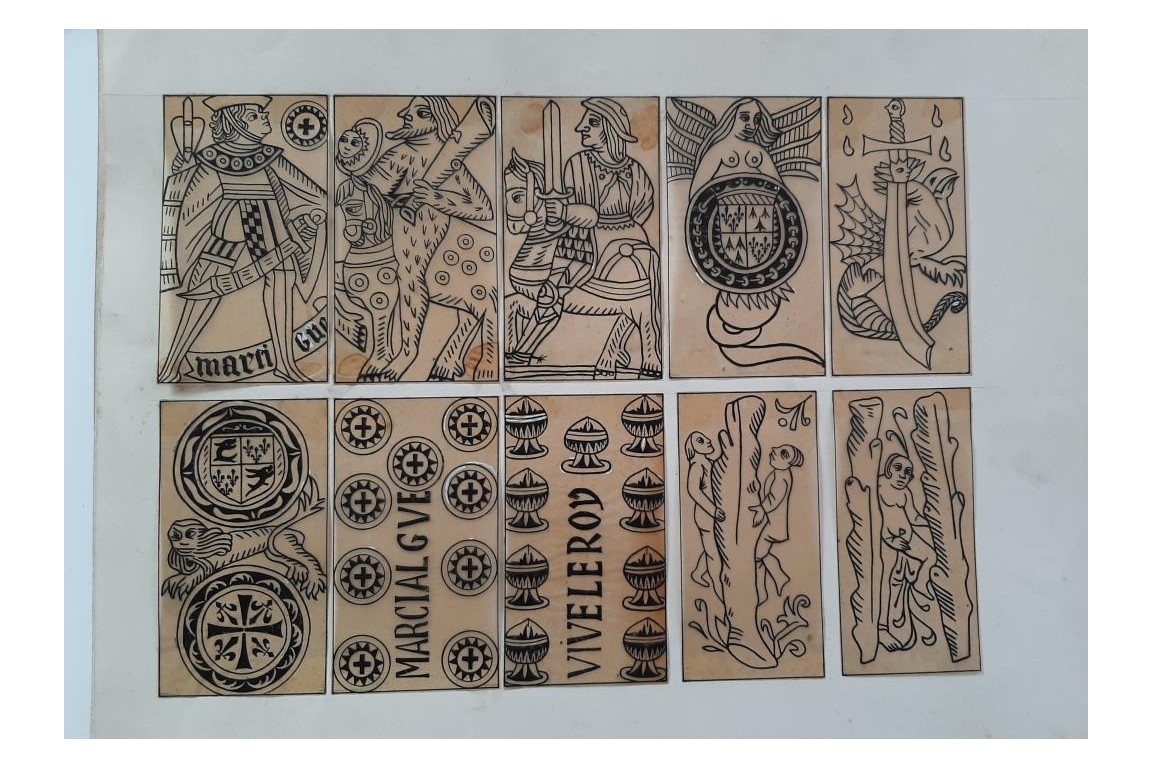 Playing cards, by Henry-René d'Allemagne. Tracing papers, circa 1905