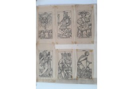 Playing cards, by Henry-René d'Allemagne. Tracing papers, circa 1905