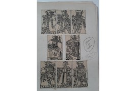 Playing cards, by Henry-René d'Allemagne. Tracing papers, circa 1905