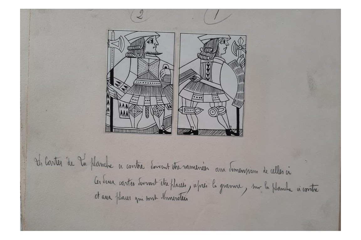 Les cartes à jouer, par Henry-René d'Allemagne. Calques, vers 1905