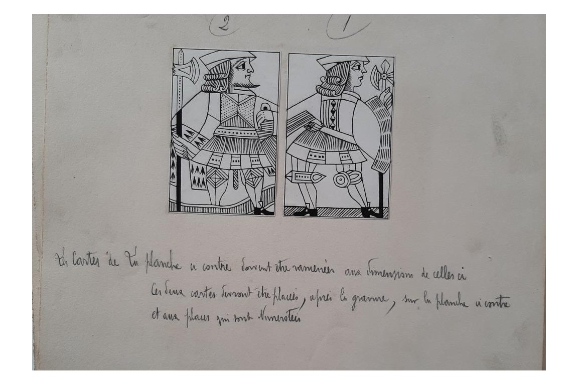 Playing cards, by Henry-René d'Allemagne. Tracing papers, circa 1905