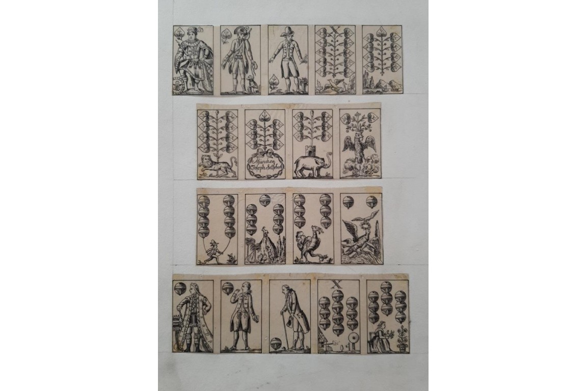 Playing cards, by Henry-René d'Allemagne. Tracing papers, circa 1905
