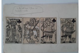 Playing cards, by Henry-René d'Allemagne. Tracing papers, circa 1905