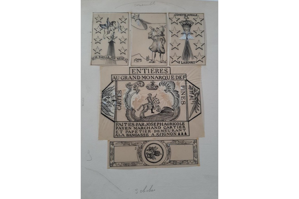 Playing cards, by Henry-René d'Allemagne. Tracing papers, circa 1905