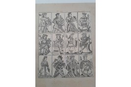 Playing cards, by Henry-René d'Allemagne. Tracing papers, circa 1905
