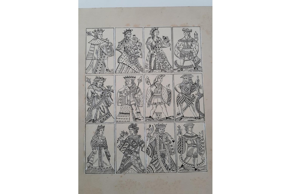 Playing cards, by Henry-René d'Allemagne. Tracing papers, circa 1905