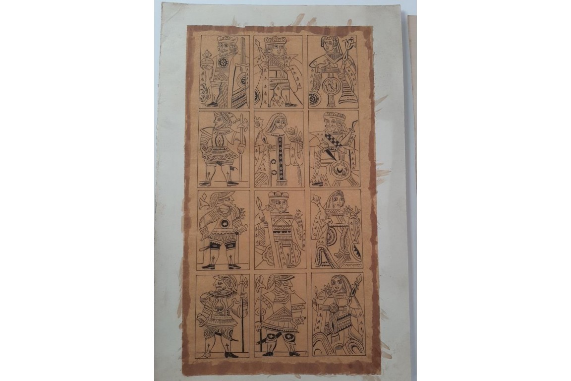Playing cards, by Henry-René d'Allemagne. Tracing papers, circa 1905