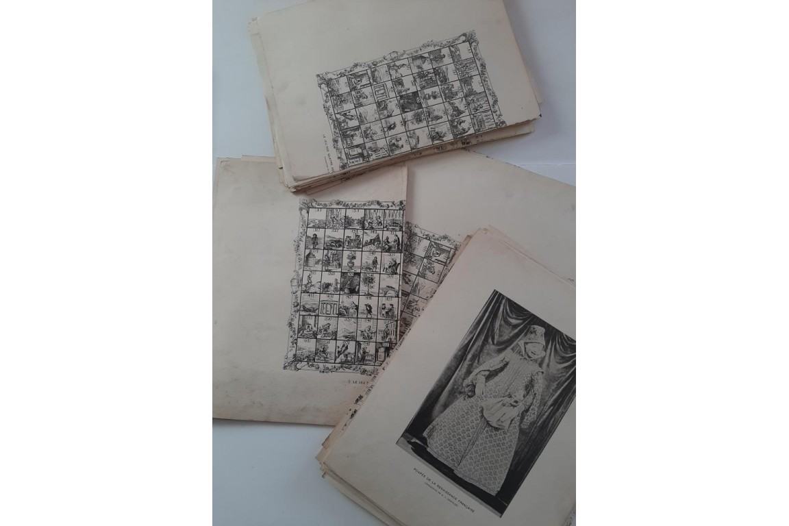 Playing cards, by Henry-René d'Allemagne. Tracing papers, circa 1905