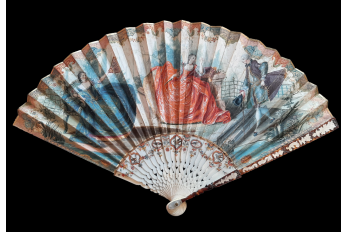 Gallant entertainment with a fan,  fan circa 1730-40