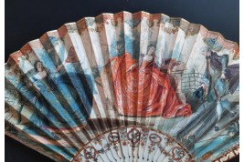 Gallant entertainment with a fan,  fan circa 1730-40