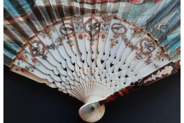 Gallant entertainment with a fan,  fan circa 1730-40