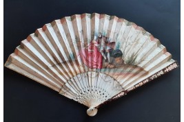 Gallant entertainment with a fan,  fan circa 1730-40